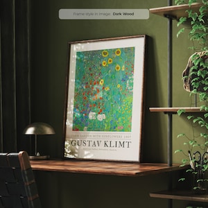 Gustav Klimt Poster - Farm Garden with Sunflowers | Frame Included | Garden Art | Modern Wall Art | Framed Art | A1/A2/A3/A4