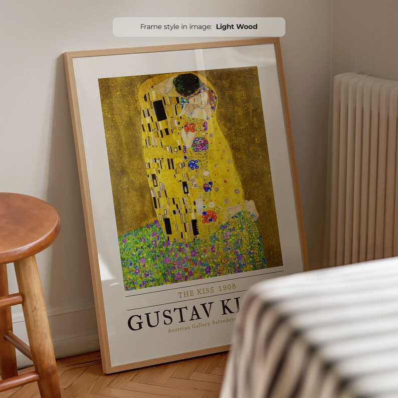 Gustav Klimt the Kiss Print – Framed Modern Wall Art - Etsy Australia