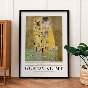 Gustav Klimt  Print, Klimt Exhibition Poster, Modern Wall Art For Living Room, Famous Art Prints, Poster Gift, The Kiss