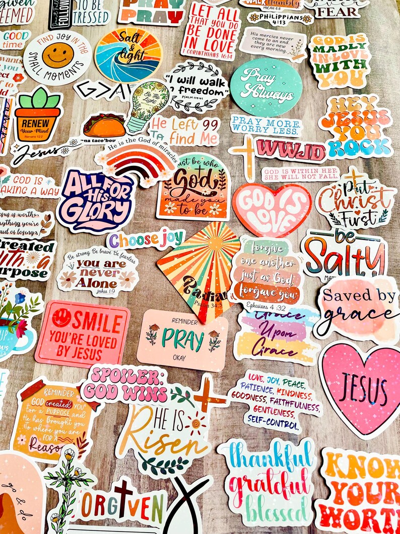 Christian Holographic Bible Faith Stickers, Faith Journaling Decals ...