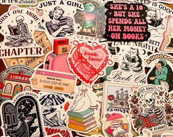 Bookish Stickers Pack for Readers | Journal, Laptop, Water Bottle Decals