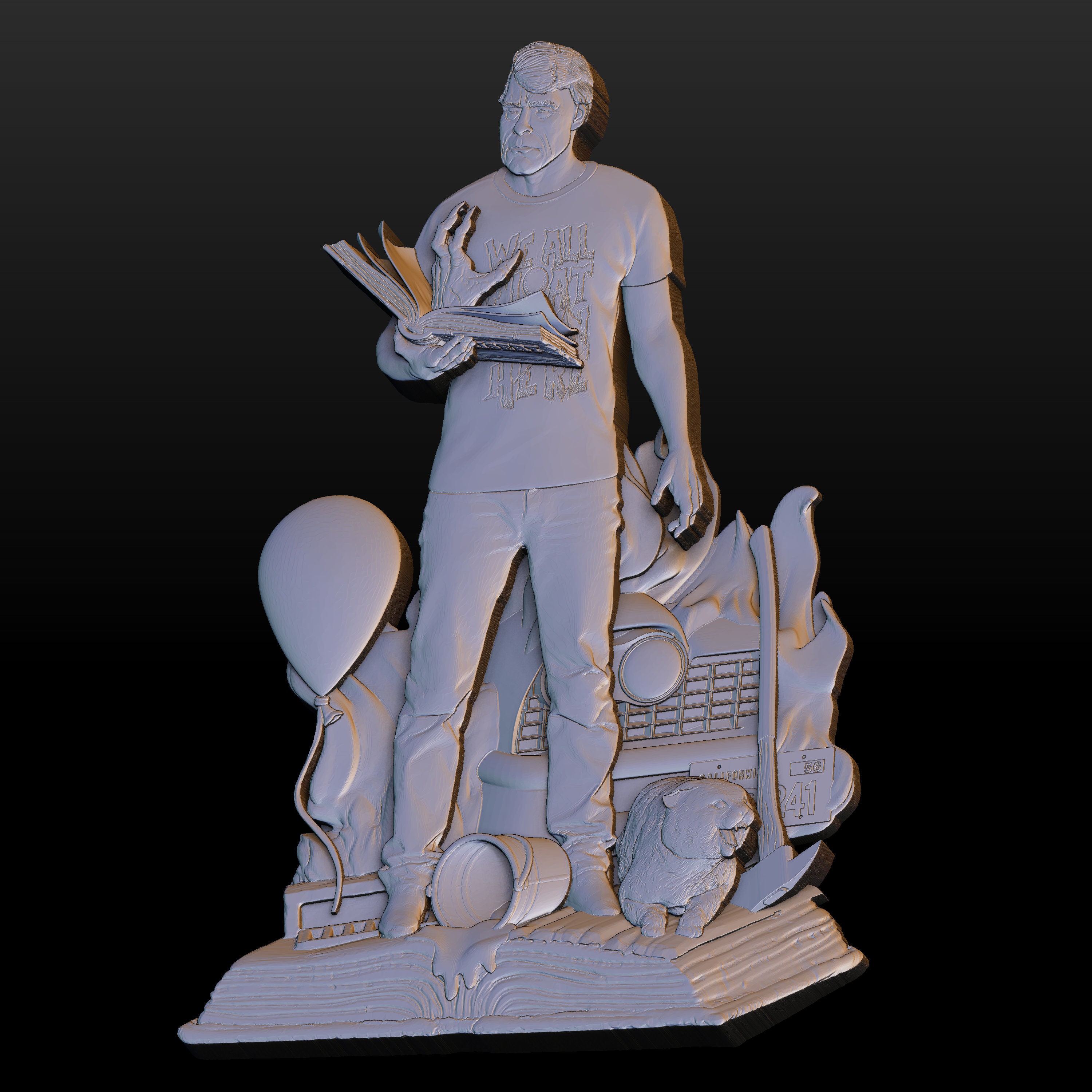 Book Writer Reliefs 3D STL Model for CNC Router Engraver Carving ...