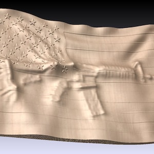 Bandeira americana em relevo AR-15 oculta 2A 2ª emenda 3D STL* modelo para roteador CNC gravador máquina de escultura relevo Artcam Aspire arquivos cnc