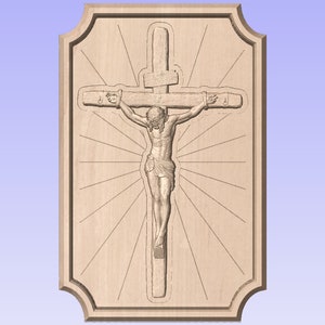 Relieves del crucifijo de Jesús, modelo 3D STL* para enrutador CNC, grabador, máquina de tallado, archivos Artcam Aspire cnc en relieve
