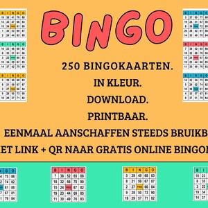 Set van 250 printbare, herbruikbare bingokaarten