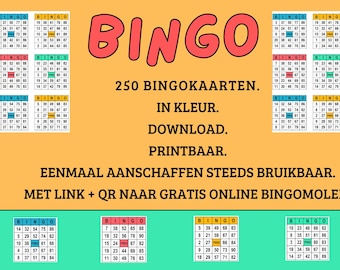 Juego de 250 cartones de bingo reutilizables e imprimibles.