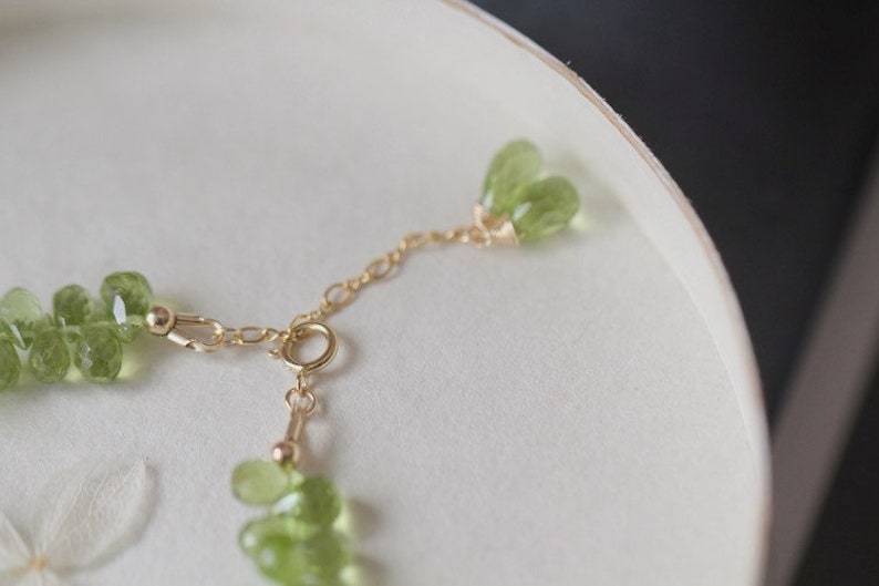 Peridot 14k Gold Bracelet Peridot Water Droplets Bracelet by Etsy