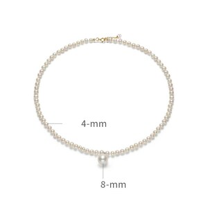 Wedding Pearl Necklace Bridal Pearl Pendant Choker by Notteluna Necklace 925 Sterling Silver Gift for her Pearl Choker Necklace For Women image 5