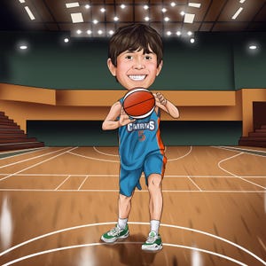 Basketball Karikatur Basketball Spieler Cartoon Geschenk