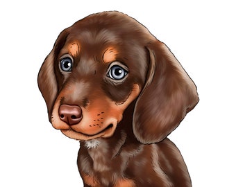 Hunde Karikatur Portrait vom Foto | Hunde Geschenk | Kundenspezifisches Gemälde Hundeportrait | Hundeportrait vom Foto | Hunde Portrait 2 Hunde