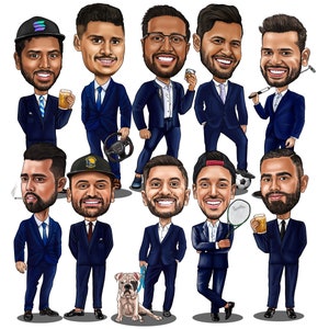 Caricatura personalizada para padrinos de boda / Caricatura de padrinos de boda para grupo / Regalo para padrinos de boda / Caricatura de padrinos de boda / Caricatura de padrinos de boda y damas de honor