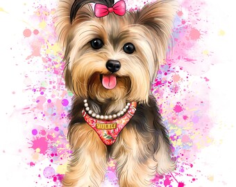 Custom Pet Caricature Portrait, Hand-Drawn Cartoon, Pet Lover Gift