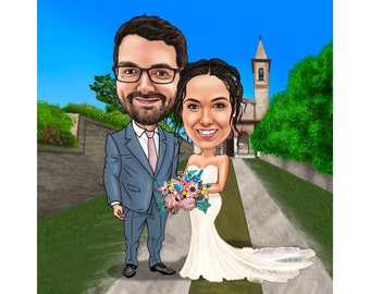 Wedding Couple Caricature from Photos