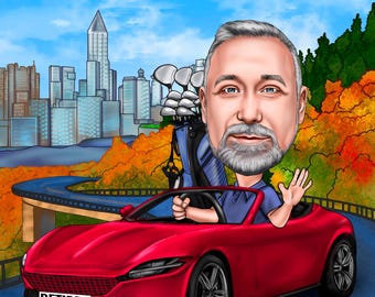 Custom Retirement Caricature from Photo | Funny Farewell Cartoon Portrait | Retirement Gift