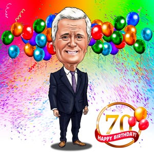 Presente de aniversário Caricatura Arte Aniversário Desenho animado Personalizado Caricatura Retrato de foto Feliz aniversário Presentes para meninas Presente exclusivo para ele