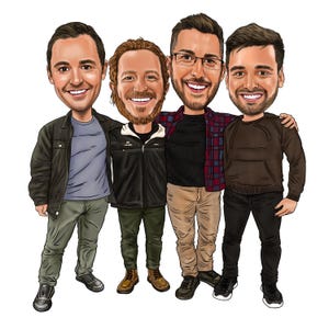Beste Freunde für immer Cartoon Karikatur Geschenk / Gruppe Freunde Karikatur / Benutzerdefinierte Freunde Cartoon von Fotos / Druckbares Geschenk für Freunde
