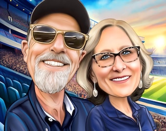 Benutzerdefinierte Paar Karikatur vom Foto | Personalisiertes Cartoon-Porträt | Einzigartiges Paare Geschenk