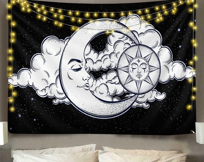 Boho Sun And Moon Tapestry