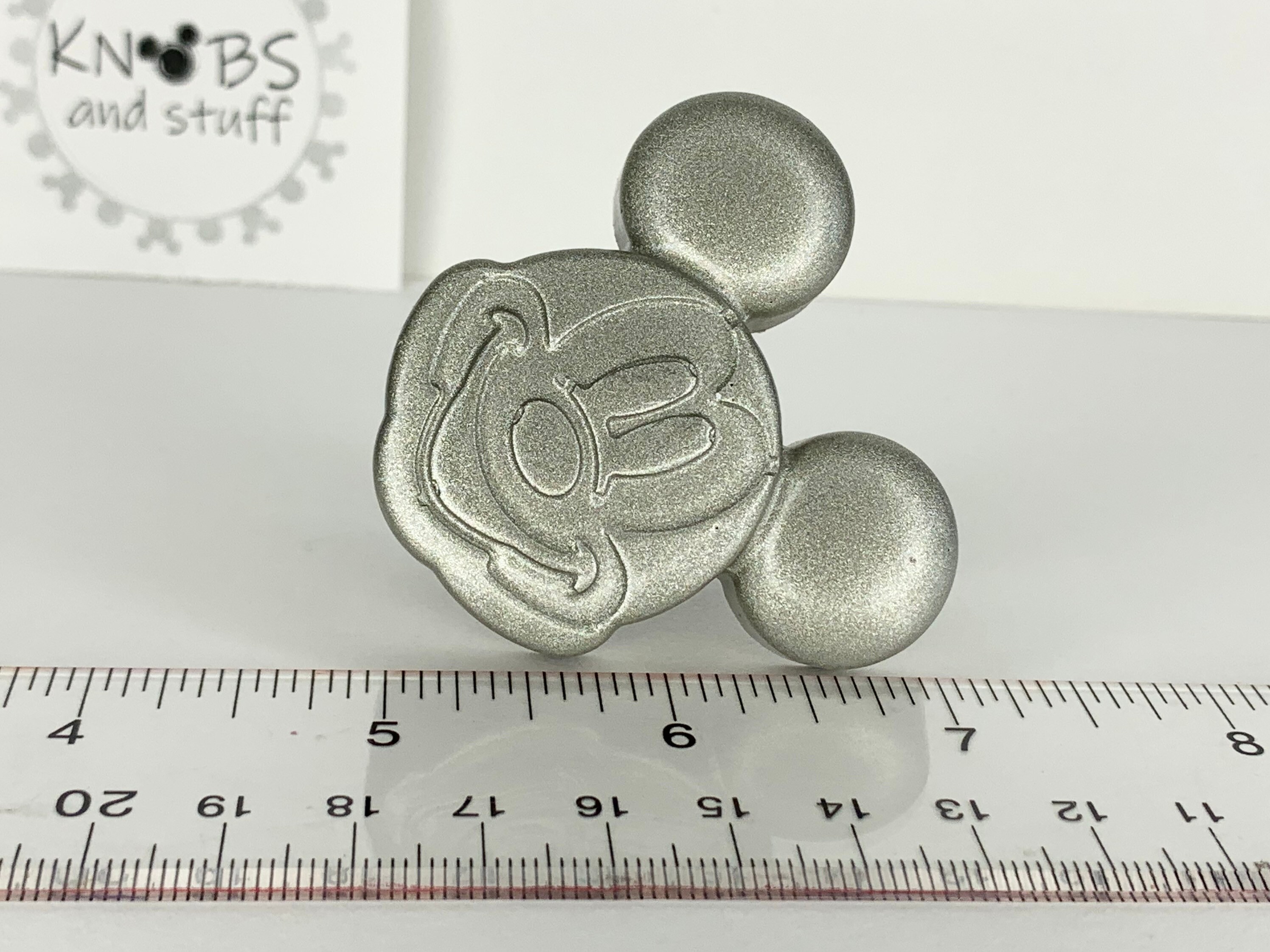 Silver Mickey Drawer Pull Single Etsy