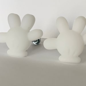 Matte White Mickey Gloves (2) - Drawer Pulls Set