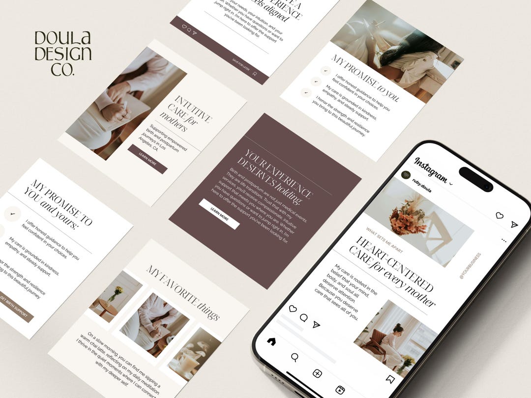 Ruby Instagram Templates for Doulas | Canva - Etsy
