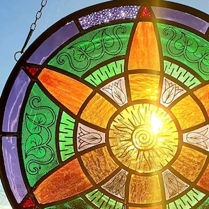 stained glass, suncatcher, painted glass