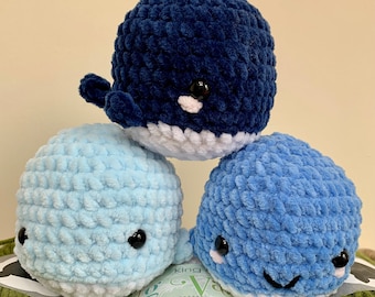 Crochet fluffy whale/worry whale