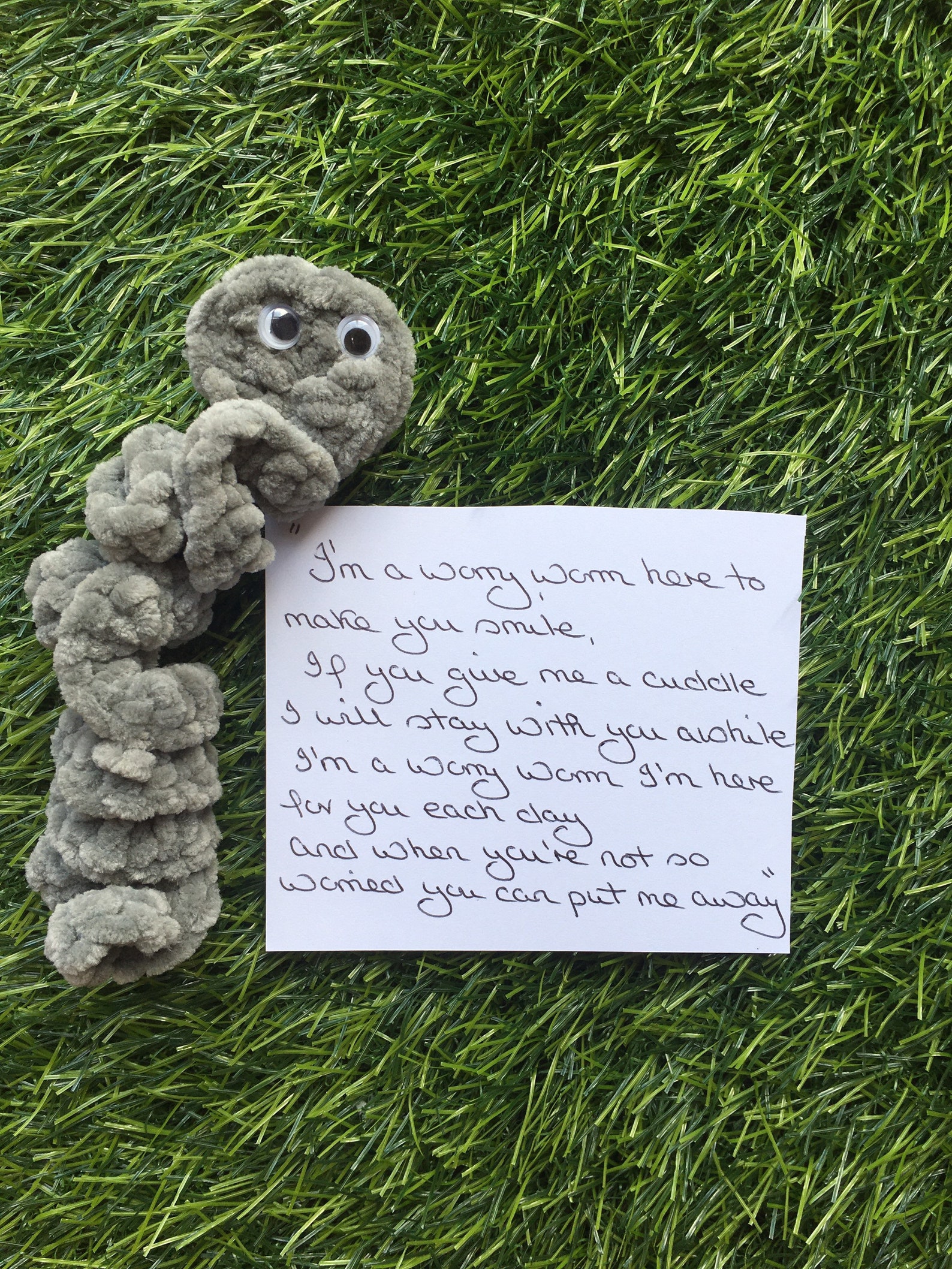 Worry Worm With Poem/anxiety Toy/fidget Toy/stress Toy Etsy UK
