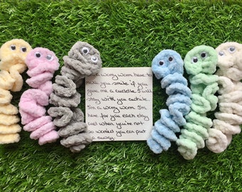 Worry worm with poem/anxiety toy/fidget toy/stress toy