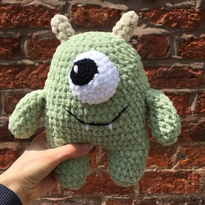 Green crochet monster/ monster teddy/ monster toy