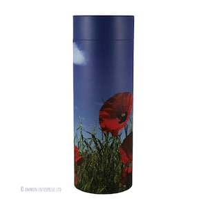 Poppy Flower Ashes Scatter Tube: Biodegradable Scattering Urn
