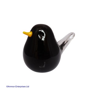 Memorial Glass Blackbird | Keepsake Urn | Sympathy Gift | Glass Memorials | Blackbird