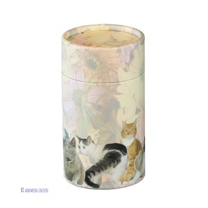 Biodegradable Cat Scatter Tube: Floral Cat Memorial Urn