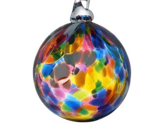 Handmade Memorial Glass Bauble: Keepsake Ornament with Stand