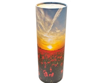 Poppy Fields Scatter Tube – Biodegradable Memorial Urn | Urn for Remembrance