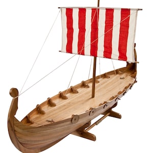 Viking Longboat Large Ashes Urn Handmade Wooden Urn for Viking Send Off Valhalla