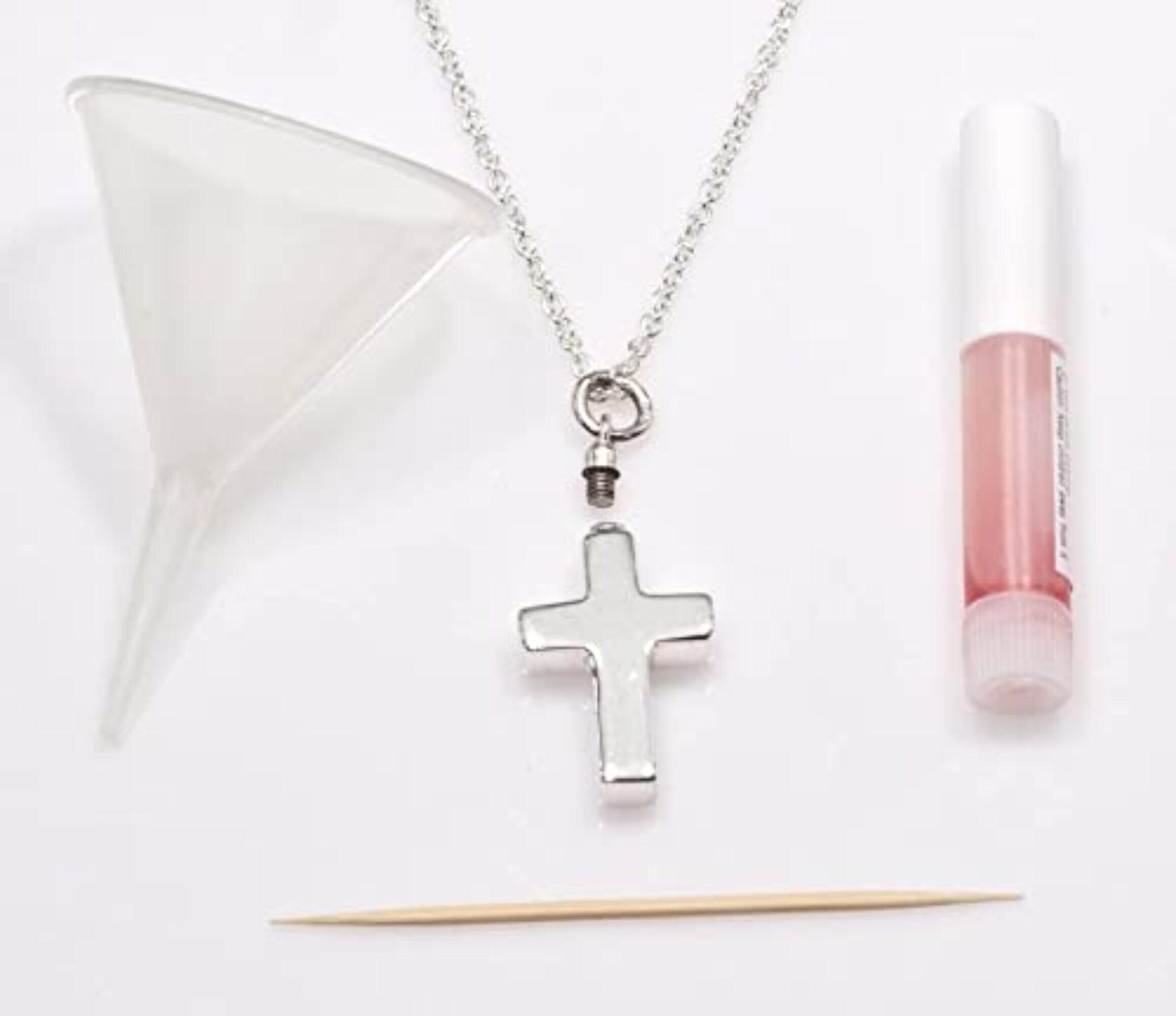 FANCIME Collana Urna per Ceneri Argento Sterling 925 Ricordo Croce Ciondolo Cremazione Gioielli di Ceneri Regali per unisex ​Animale