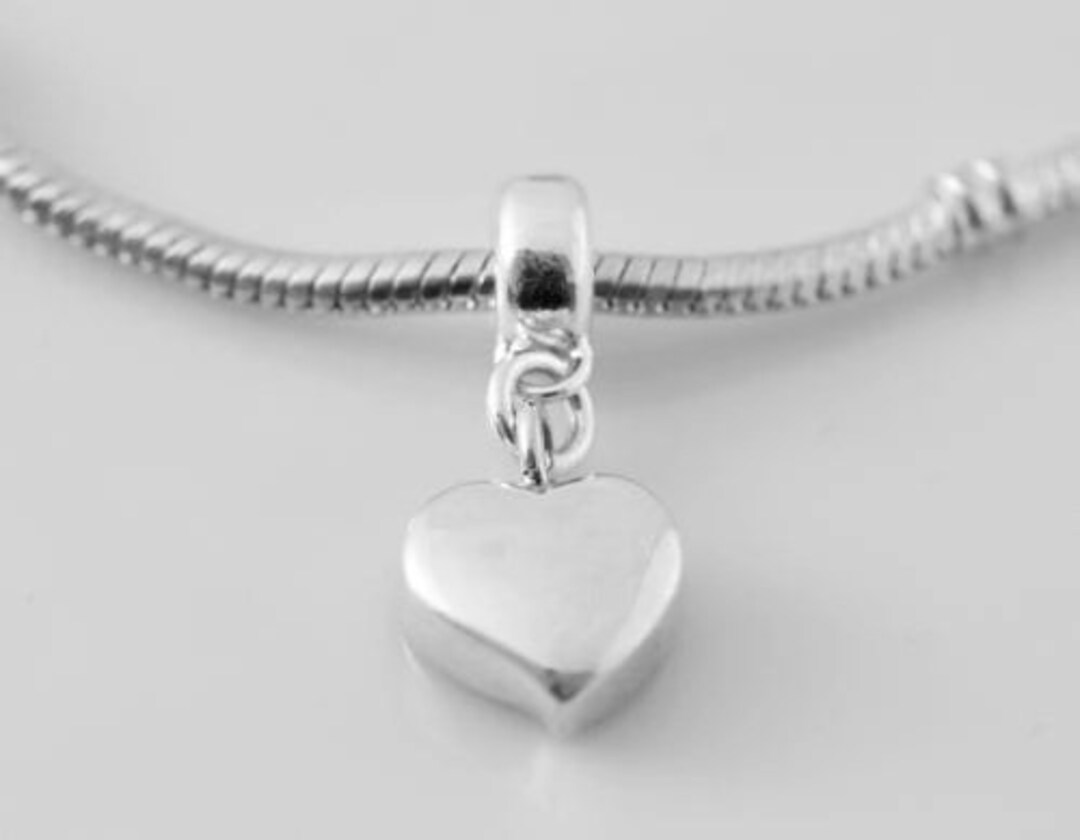 Sterling Silver Pandora Ashes Charm Curved Heart Cremation Keepsake
