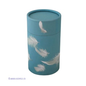 Blue Feather Biodegradable Scatter Tube: Dignified Ash Urn