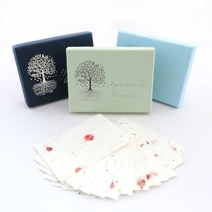 Notas funerarias biodegradables con flores silvestres para conmemorar ceremonias conmemorativas y mensajes de despedida