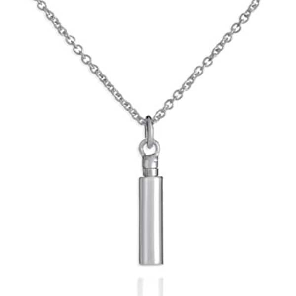 Cremation Jewellery Sterling Silver Cylinder Ashes Hair Pendant Urn