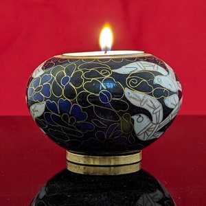 Cremation Ashes Urn Memorial Candle Holder Going Home Cloisonné Keepsake Urn