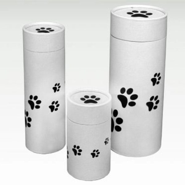 Pet Urn | Pet Scatter Tube | Paw Print Urn | Paw Print Scatter Tube for Pet Ashes | Scattering your pet's ashes | Biodegradable Urn