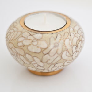Cloisonné Memorial Candle Holder and Keepsake Urn for cremation ashes