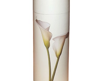 Lily Flowers Biodegradable Scattering Tube: Adult Ashes Urn