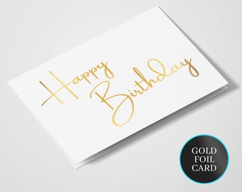 Happy Birthday Card | Gold Foil | Birthday Card | Luxury Cards | Minimalist | Gold Foil Birthday Card