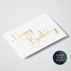 Happy Birthday Card | Gold Foil | Birthday Card | Luxury Cards | Minimalist | Gold Foil Birthday Card