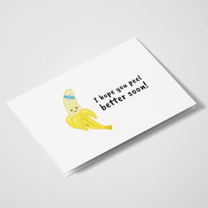 Ich hoffe, Sie schälen bald besser | Gute Besserung | Gute-Gut-Karten | Fühlen Sie sich besser | Food Puns | Food Pun Card | Punny Karten