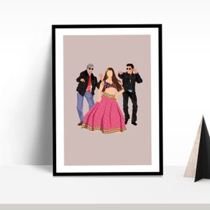 Kajra Re - Bunty Aur Babli Bollywood Wall Art | Amitabh Bachchan | Movie Poster | Indian Film | Digital Illustration | Bollywood Movie