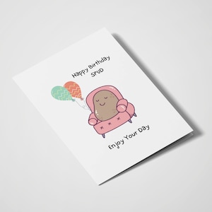 Feliz cumpleaños Spud / Tarjeta de cumpleaños / Cumpleaños / Celebrar / Tarjetas de juego de palabras / Tarjetas insignificantes / Cumpleaños divertido / Juego de palabras de comida / Papa